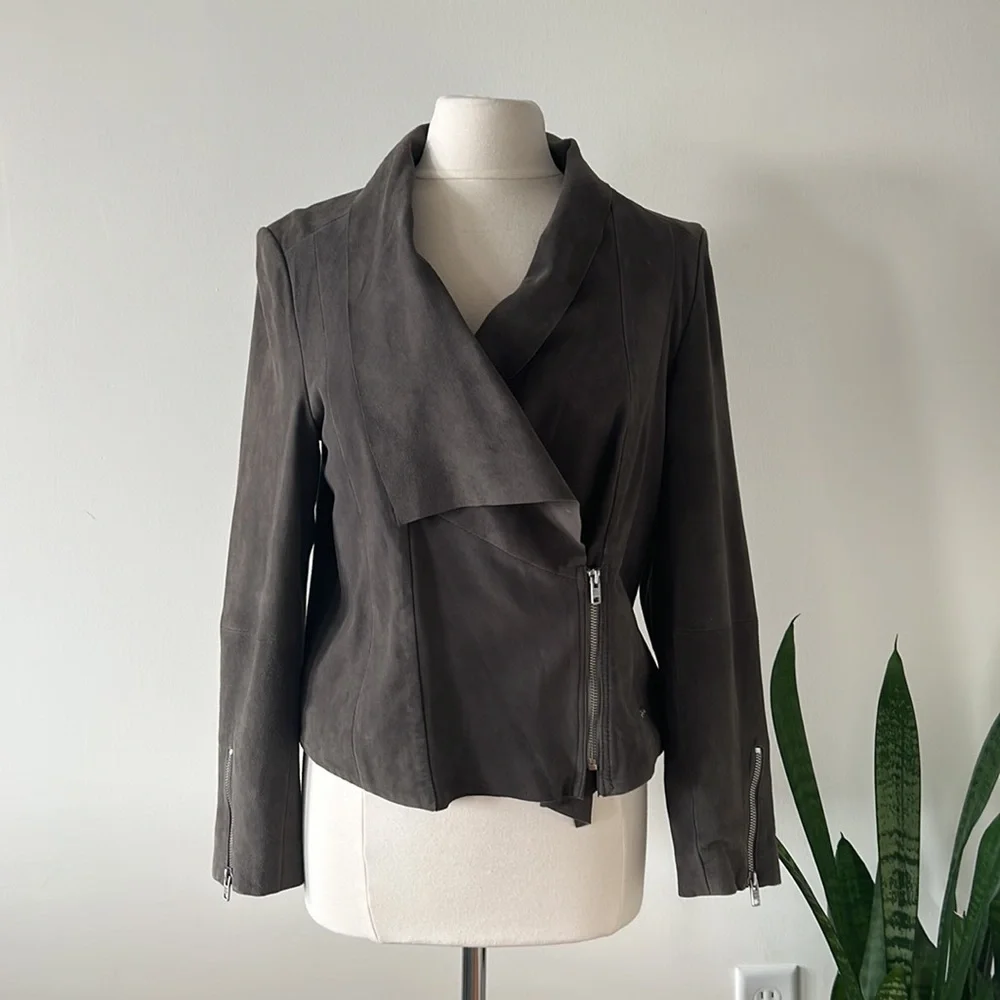 Superdry Grey Suede Cascade Jacket Size XL NWT - Picture 1 of 5